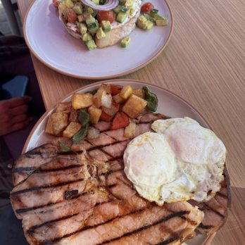 The Beach House Seal Beach - Bone in ham steak & eggs along with avocado toast - Breakfast & Brunch Near Me - Seal Beach, California The Beach House Seal Beach - Bone in ham steak & eggs along with avocado toast - Breakfast & Brunch Near Me - Seal Beach, California