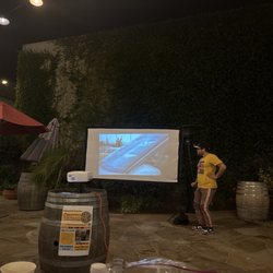Movie on back courtyard