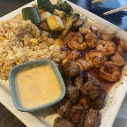 Triple Delight hibachi after eating a good amount Triple Delight hibachi after eating a good amount
