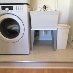 Ken Jensen's Floor Installation - Vinyl tile in laundry room.
