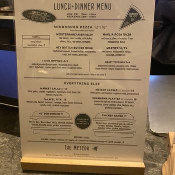 The Meteor - Menu - Pizza Near Me - Dallas, Texas
