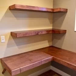 Handy Lance - Floating desk and shelves. 100 percent hand crafted and custom