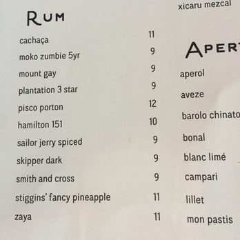 The Carlile Room - Book of Booze, Chapter 1, Verse 1:   In the Beginning, there was The Rum, and the Word was Rum, and The Rum was good. - New American Near Me - Seattle, Washington