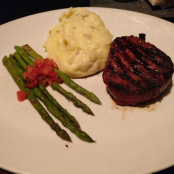 J. Gilbert's Wood-Fired Steaks & Seafood - 8oz filet, mashed potatoes, and asparagus. - Steakhouses Near Me - Overland Park, Kansas J. Gilbert's Wood-Fired Steaks & Seafood - 8oz filet, mashed potatoes, and asparagus. - Steakhouses Near Me - Overland Park, Kansas