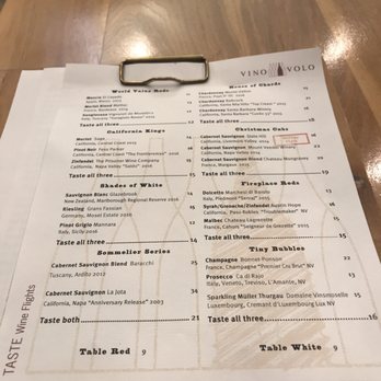Vino Volo - Wine Menu 12/17 - Wine Bars Near Me - Los Angeles, California