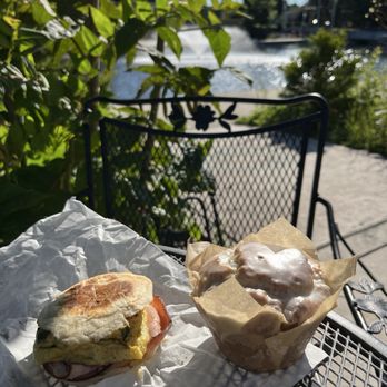 Brighton Coffee House and Theater - Breakfast Sammie and lemon poppyseed muffin - Coffee Roasteries Near Me - Brighton, Michigan Brighton Coffee House and Theater - Breakfast Sammie and lemon poppyseed muffin - Coffee Roasteries Near Me - Brighton, Michigan