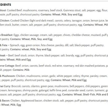 Panbury's Double Crust Pies - Ingredients list - British Near Me - Atlanta, Georgia Panbury's Double Crust Pies - Ingredients list - British Near Me - Atlanta, Georgia