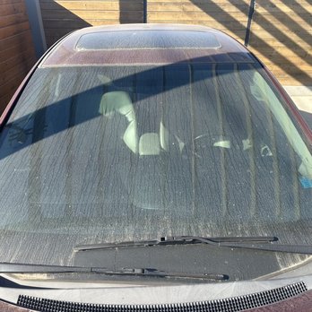 Auto Glass Mobile - Before, long crack across side to side - Auto Glass Services Near Me - Gardena, California