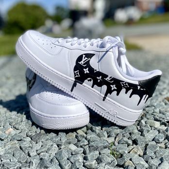 OverFlow Customs - Black LV Drip Nike AF1 - Shoe Repair Near Me OverFlow Customs - Black LV Drip Nike AF1 - Shoe Repair Near Me