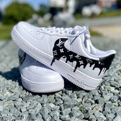 OverFlow Customs - Black LV Drip Nike AF1