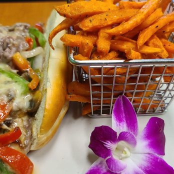 Guieb Cafe - Philly Cheese Steak Sandwich - New American Near Me - Honolulu, Hawaii Guieb Cafe - Philly Cheese Steak Sandwich - New American Near Me - Honolulu, Hawaii