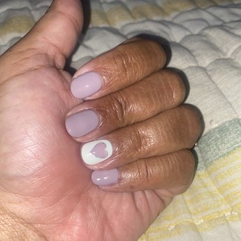 Kim's Nails - Gel manicure with heart design. - Nail Salons Near Me - Los Angeles, California Kim's Nails - Gel manicure with heart design. - Nail Salons Near Me - Los Angeles, California