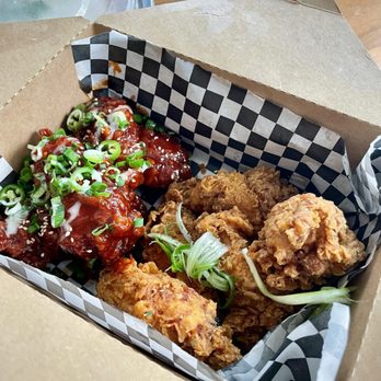 K Manna - Half/Half Chicken (Spicy/Plain) - Korean Near Me - Vallejo, California K Manna - Half/Half Chicken (Spicy/Plain) - Korean Near Me - Vallejo, California