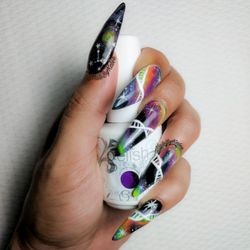 NailsByKalee - Galaxy DNA, all hand painted with gel!