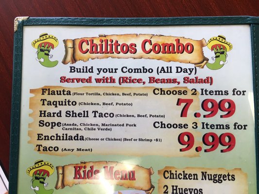 Menu photo 5 Los Chilitos Restaurant South El Monte, CA