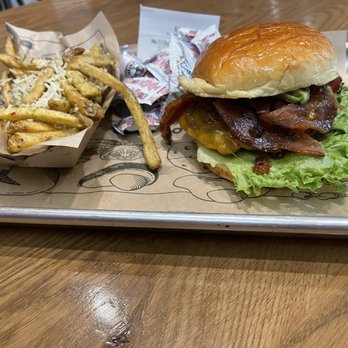 The Melt - MeltBurger with bacon and Garlic Parmesan Fries - Burgers Near Me - Oakland, California The Melt - MeltBurger with bacon and Garlic Parmesan Fries - Burgers Near Me - Oakland, California