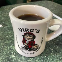 a cup of coffee on a table