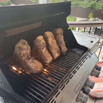 Jims Meat Market - 3 inch Porterhouses starting on the grill bone side up. - Butcher Near Me - Bentonville, Arkansas Jims Meat Market - 3 inch Porterhouses starting on the grill bone side up. - Butcher Near Me - Bentonville, Arkansas