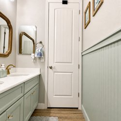 Eagle Ridge Color Consulting  - Painted bathroom vanity and walls.