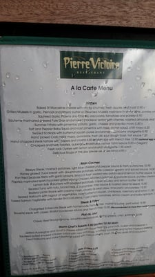 Menu photo 3 Pierre Victoire London, XGL Menu photo 3 Pierre Victoire London, XGL