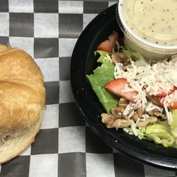 Bagel Cafe - Strawberry Walnut Salad and Croissant Sandwich