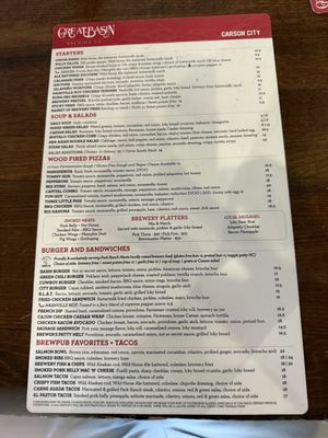 Menu photo 3 Great Basin Brewing Co. - Carson City Carson City, NV Menu photo 3 Great Basin Brewing Co. - Carson City Carson City, NV