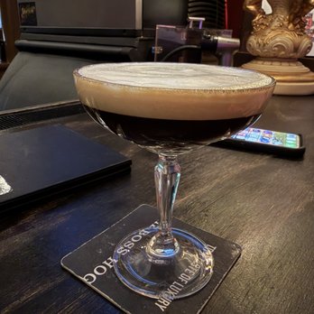 Shotgun Sue’s Saloon - Espresso martini with praline foam. - Cocktail Bars Near Me - Lubbock, Texas Shotgun Sue’s Saloon - Espresso martini with praline foam. - Cocktail Bars Near Me - Lubbock, Texas