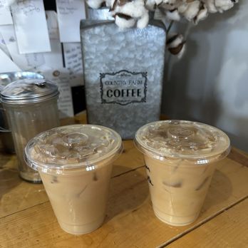 Charis Coffee - Two iced lattes - Coffee & Tea Near Me - Manteo, North Carolina
