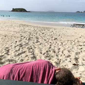 Cinnamon Bay Beach - There's that broken picnic table to the right and the people on the left were the only others there with us - Beaches Near Me