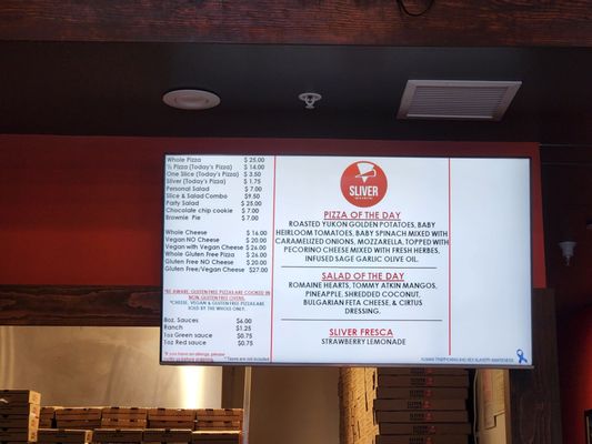 Menu photo 2 Sliver Pizzeria Berkeley, CA
