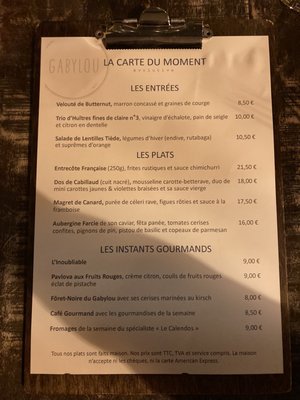 Menu photo 1 Gabylou Paris, 75 Menu photo 1 Gabylou Paris, 75