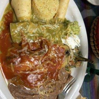 Las Americas - Poblano chile, cheese enchilada, chicken flautas, sauces perfectly made & creamy delicious beans & Salvadoran style rice. Perfection! - Mexican Near Me - Fort Smith, Arkansas