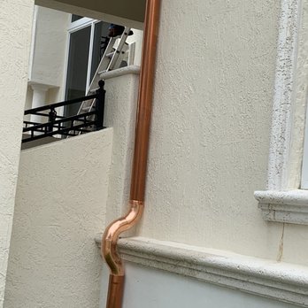Crespo Seamless Rain Gutters - 4" copper downspouts - Gutter Services Near Me Crespo Seamless Rain Gutters - 4" copper downspouts - Gutter Services Near Me