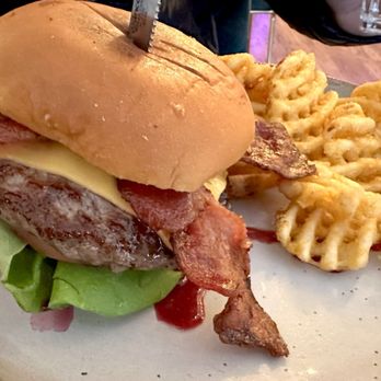 Carla - Impossible Burger with waffle fries - Tacos Near Me - Long Island City, New York Carla - Impossible Burger with waffle fries - Tacos Near Me - Long Island City, New York