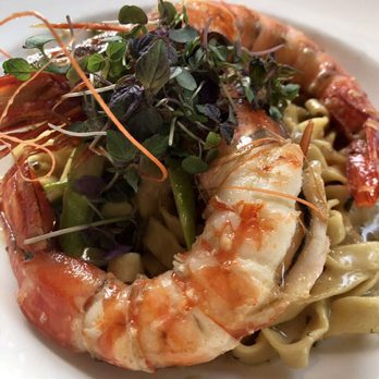 Veranda E - House Made Fettuccini and Tiger Prawn - Asian Fusion Near Me - Naples, Florida