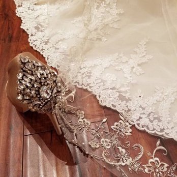 Panache Bridal - Pasadena - Detail shot of the bottom of my veil and dress and my shoes (purchased elsewhere) - Bridal Near Me - Pasadena, California Panache Bridal - Pasadena - Detail shot of the bottom of my veil and dress and my shoes (purchased elsewhere) - Bridal Near Me - Pasadena, California