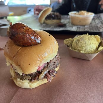 la Barbecue - El Sancho w/ Potato Salad - Barbeque Near Me - Austin, Texas la Barbecue - El Sancho w/ Potato Salad - Barbeque Near Me - Austin, Texas