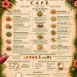 Ula Ula Cafe - Updated menu - Sept. 2026