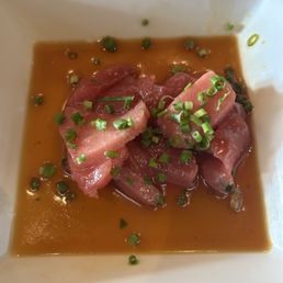 Tuna and Chutoro Sashimi - ponzu and chives Tuna and Chutoro Sashimi - ponzu and chives