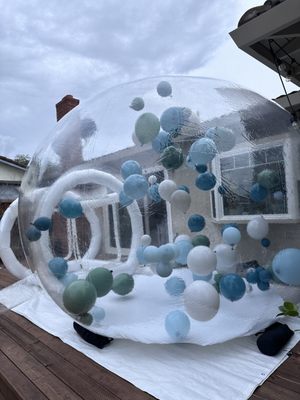 Bubble House - Includes 50 Balloons Inside up to 3 Colors and attendant to let your guest in and out. Call now to book (510) 214-0481 Bubble House - Includes 50 Balloons Inside up to 3 Colors and attendant to let your guest in and out. Call now to book (510) 214-0481