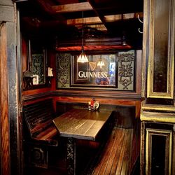 The interior is an authentic Irish- style pub with great ambiance