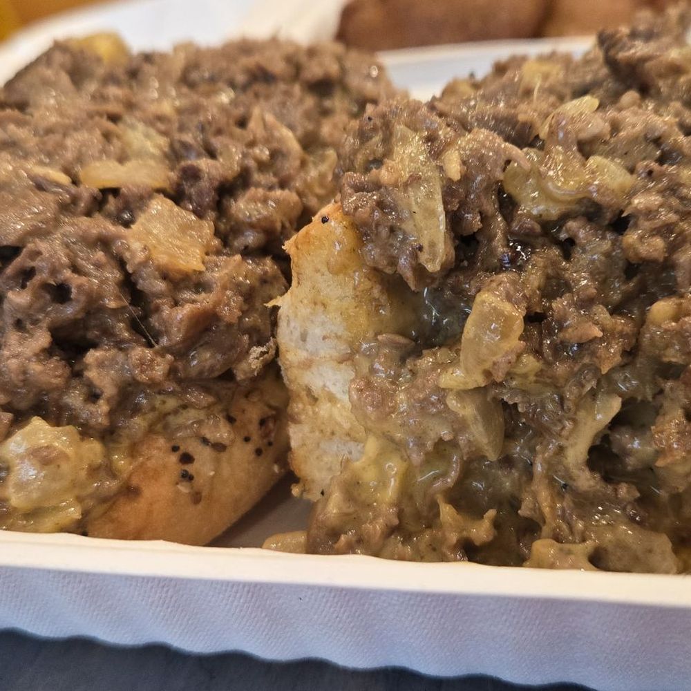 Beef cheesesteak with onions Beef cheesesteak with onions
