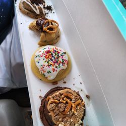 Dirty Dough Cookies - Top to Bottom: Cookies and Cream  Chubby Hubby  Raspberry Toaster Tart  Kitchen Sink