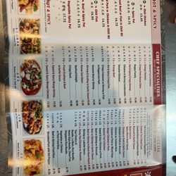 Hunan - Menu (back)