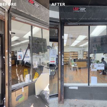 Sky Glass NYC - Emergency Storefront Glass Replacement Before & After - Windows Installation Near Me - Manhattan, New York Sky Glass NYC - Emergency Storefront Glass Replacement Before & After - Windows Installation Near Me - Manhattan, New York