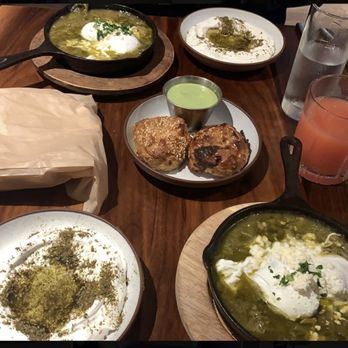 Miriam - Green Shakshuka, Burekas (2), Grapefruit Juice - Mediterranean Near Me - New York, New York Miriam - Green Shakshuka, Burekas (2), Grapefruit Juice - Mediterranean Near Me - New York, New York