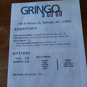 Gringo A Go-Go - Menu...Jan 1, 2014 - Mexican Near Me - Raleigh, North Carolina