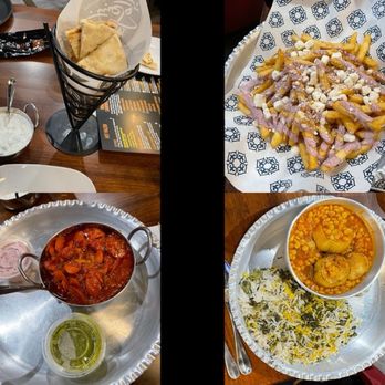 Boro Kabob - Pita, tzatziki, fries with feta & sumac sauce, Sosis Bandari lightly-spicy beef sausage in sauce, Gheymeh Bademjan beef split-pea stew - Middle Eastern Near Me - Ellicott City, Maryland Boro Kabob - Pita, tzatziki, fries with feta & sumac sauce, Sosis Bandari lightly-spicy beef sausage in sauce, Gheymeh Bademjan beef split-pea stew - Middle Eastern Near Me - Ellicott City, Maryland