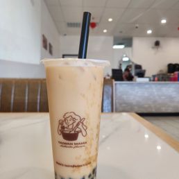 Okinawa milk tea with boba - decent Okinawa milk tea with boba - decent