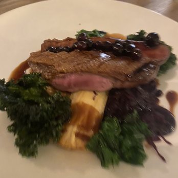 Lion & Pheasant Hotel - Pan roast duck breast with red cabbage, blackcurrant, parsnip, kale, and sable potato. - Hotels Near Me - Shrewsbury, SHR